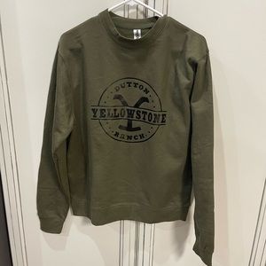 NWOT Dutton Ranch Yellowstone olive crewneck sweatshirt Independent Trading Co S